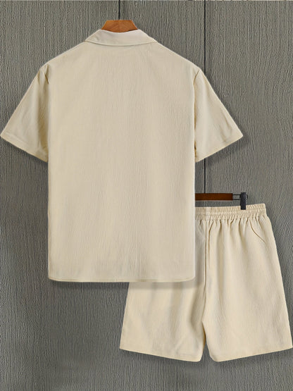 Herren Freizeit Set – Kurzarm Hemd und Shorts für entspannte Anlässe
