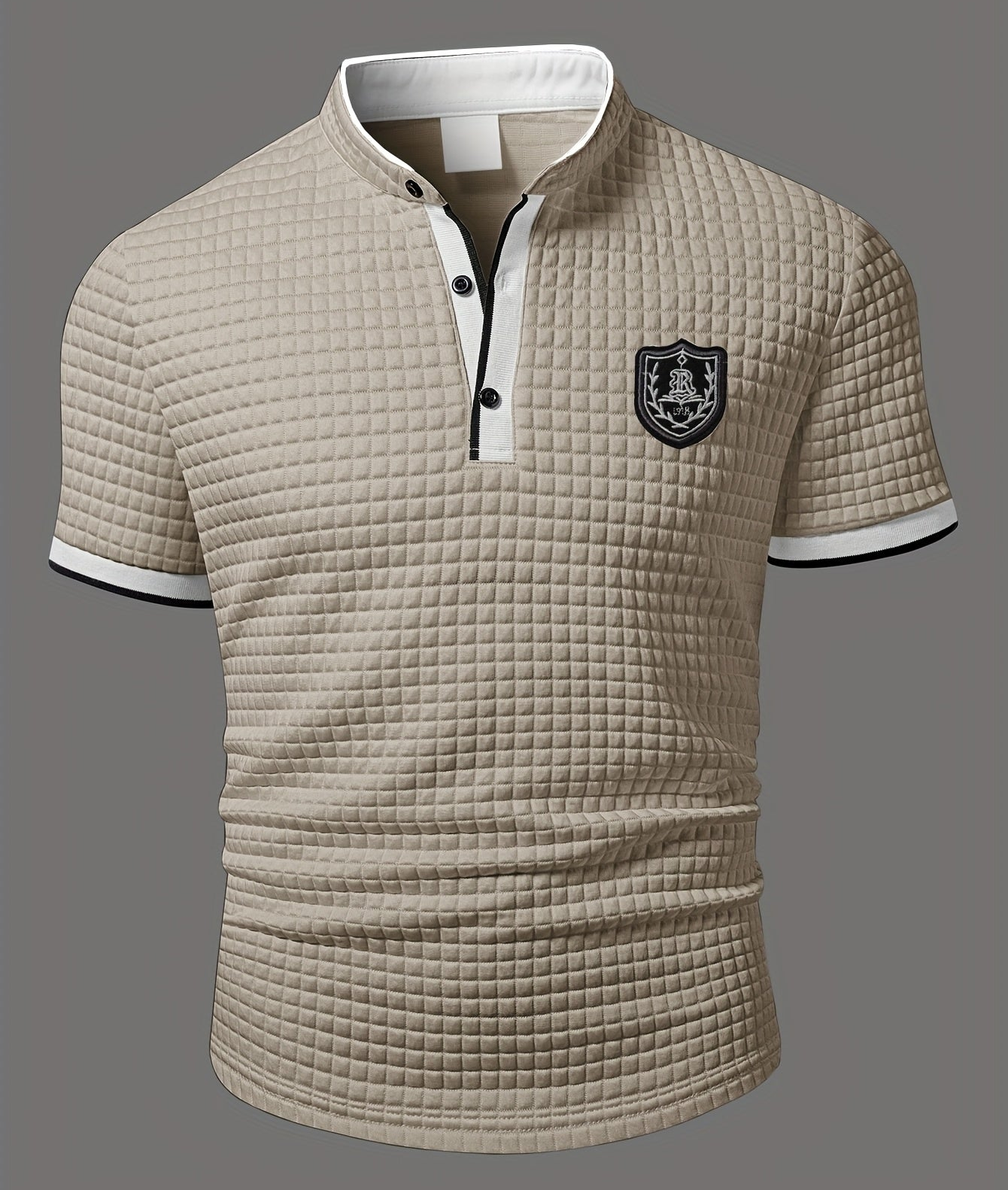 Herren Stehkragen Polo Shirt Modern Casual für Alltag und Freizeit