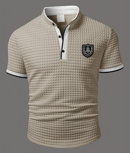 Herren Stehkragen Polo Shirt Modern Casual für Alltag und Freizeit