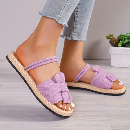 Damen Sommer Sandalen mit Schleife und Knöchelriemen – Modische Freizeitschuhe für Alltag und Urlaub