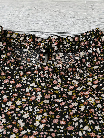 Damen Sommer Blusenshirt mit Rüschen und Blumendruck – Luftiges Freizeit Top