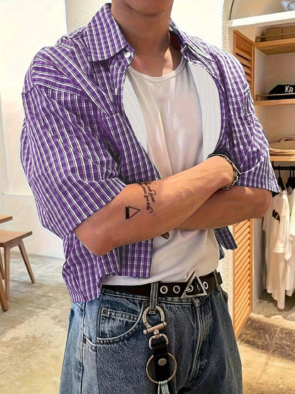 Herren Kurzarm-Hemd im modernen Streetstyle Look – Lässiges Oversize Design für Alltag und Freizeit