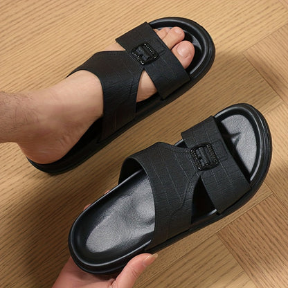 Herren Komfort-Slides mit Schnallen und modernem Design – Stilvolle Freizeitsandalen für Alltag und Freizeit