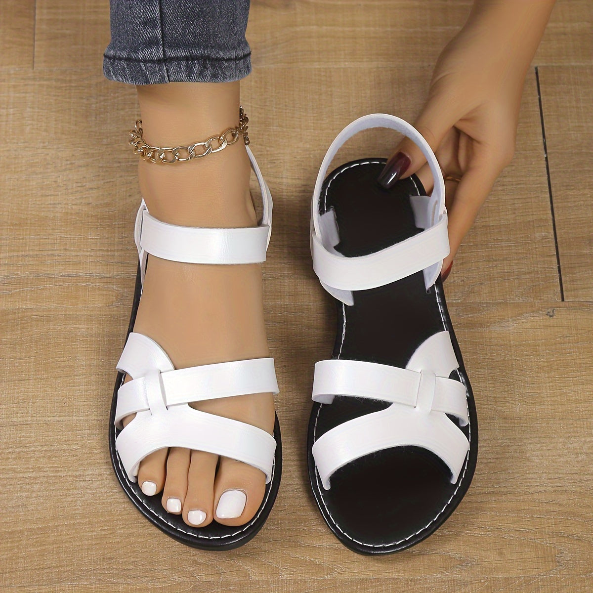 Damen-Sandalen Elegant Sommer Bequem Offene Spitze Freizeit