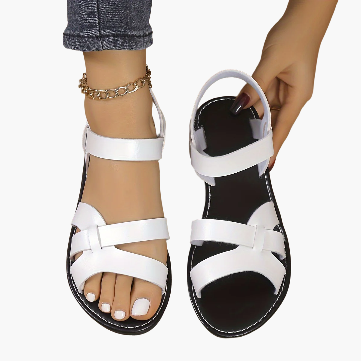 Damen-Sandalen Elegant Sommer Bequem Offene Spitze Freizeit