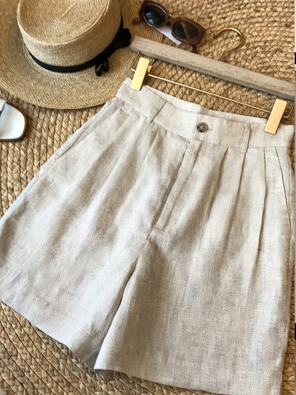 Damen Vintage Sommer-Shorts mit Bundfalten – Eleganter Freizeitstil für warme Tage