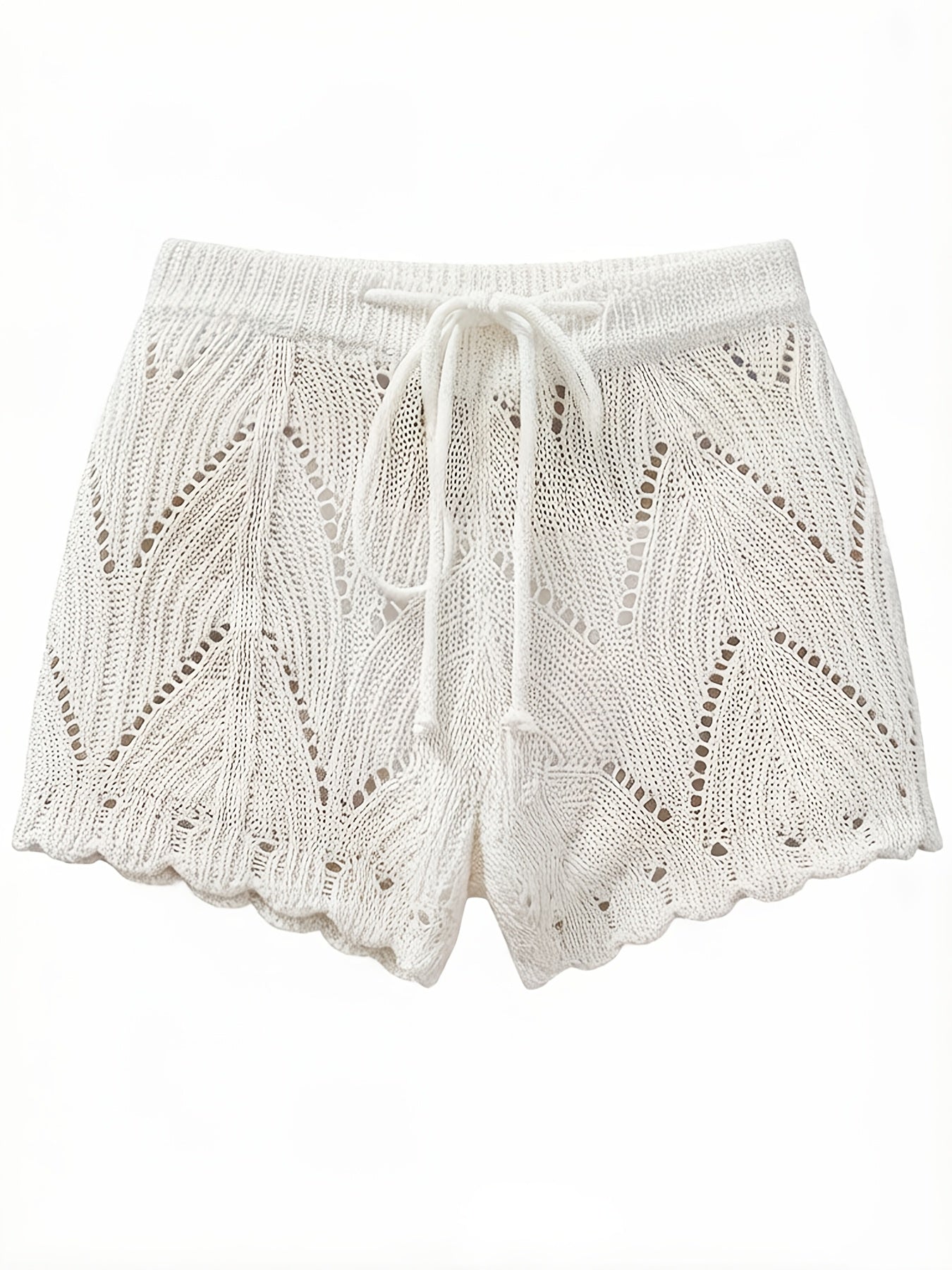 Damen Häkelshorts Strandmode mit Tunnelzug – Boho Style Badeshorts für Urlaub & Freizeit