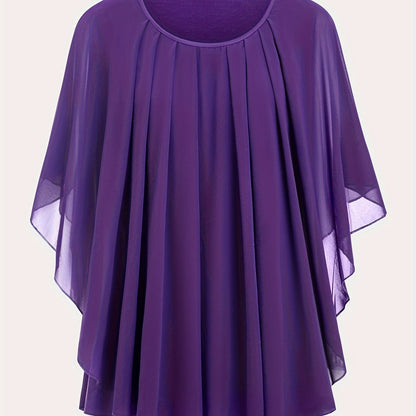 Damen Elegante Oversize Chiffon Bluse für festliche Anlässe und Alltag