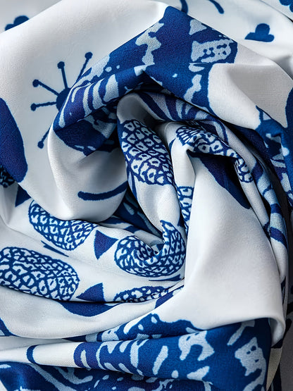 Damen Maxikleid mit Halterneck und Boho-Blumenprint – Elegantes Sommerkleid für Urlaub und Freizeit