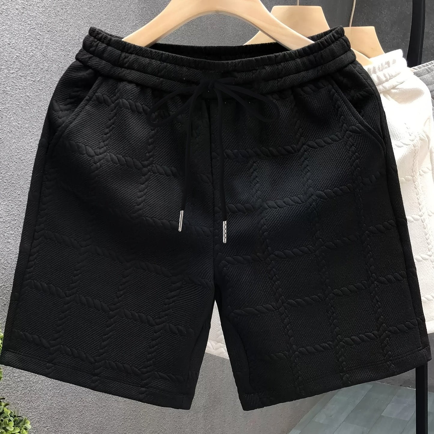 Herren Shorts mit modernem Strukturmuster – Freizeit & Sport, Komfort Fit, urbaner Look