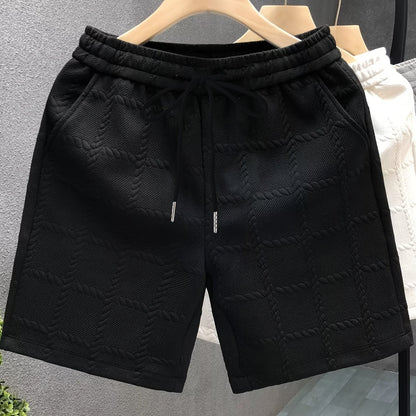 Herren Shorts mit modernem Strukturmuster – Freizeit & Sport, Komfort Fit, urbaner Look