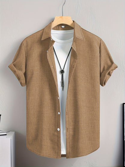Herren Kurzarm Freizeithemd mit T-Shirt Layer-Look – Modernes Sommer Outfit für Alltag & Freizeit