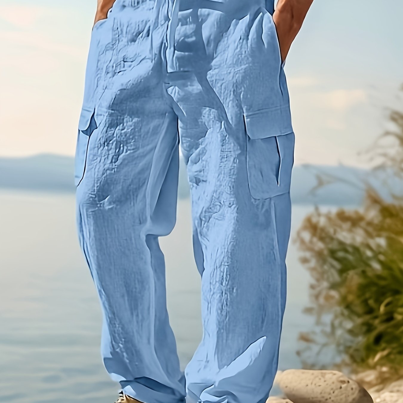 Herren Cargo-Loungehose mit weitem Schnitt und Kordelzug – Entspannte Freizeithose für Outdoor & Alltag