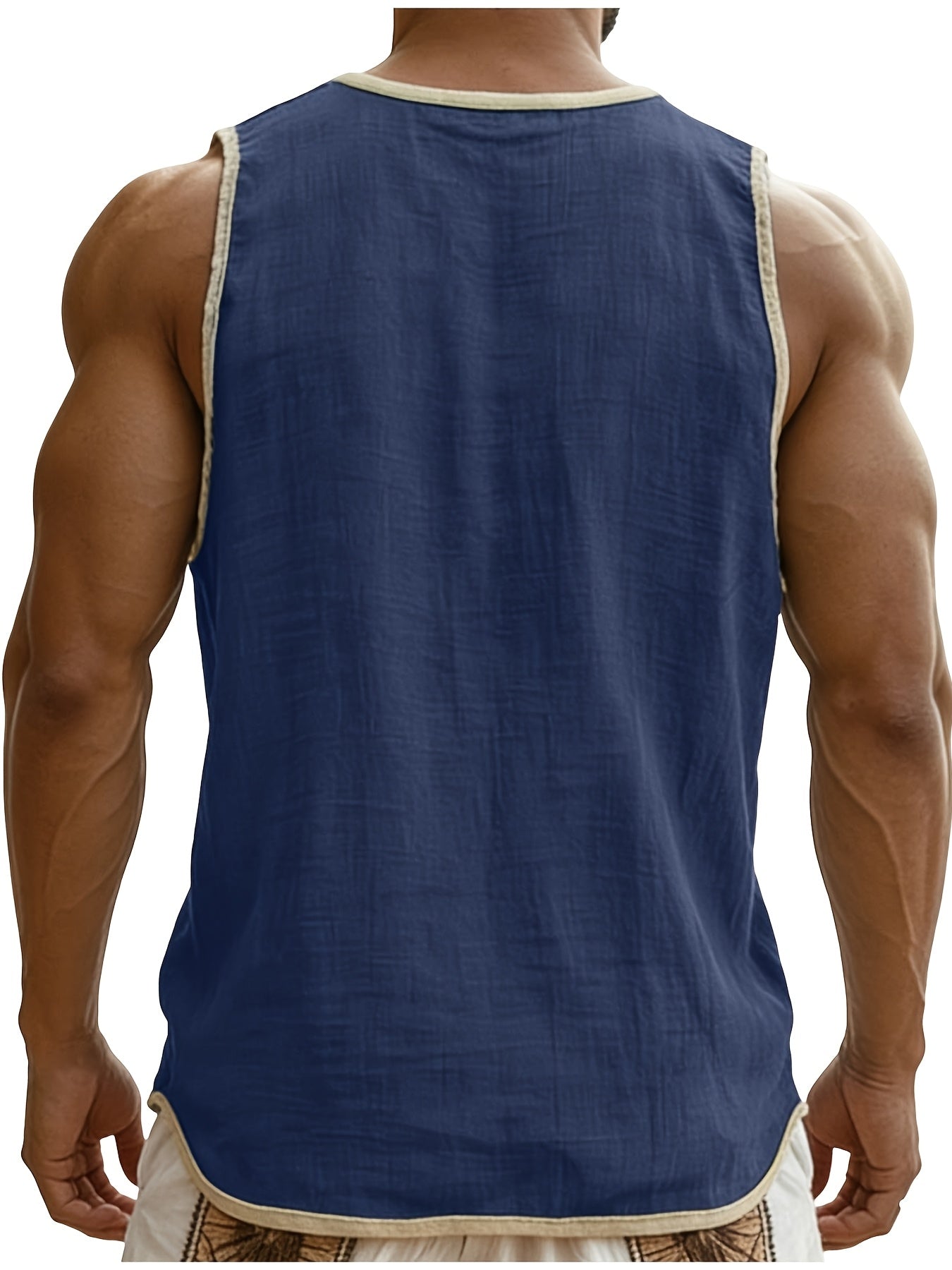Herren Ärmelloses Henley Shirt Freizeit Modern