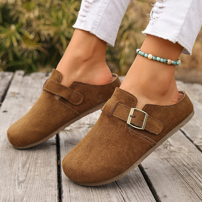 Damen Clogs Slipper mit Schnalle – Bequeme Casual Hausschuhe für Alltag und Freizeit