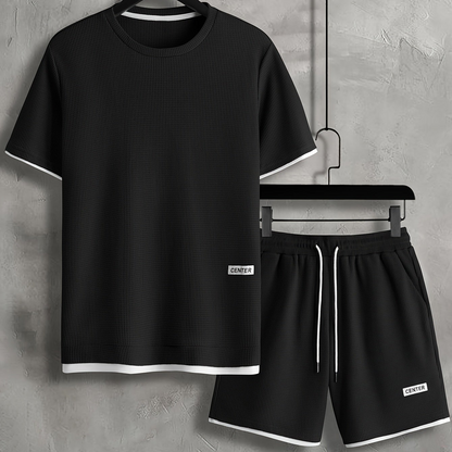 Herren Freizeit Set – Kurzarm Shirt & Shorts, Lounge & Sport, Modernes Streetwear Outfit