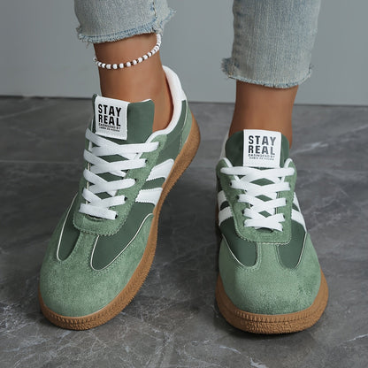 Damen Retro Sneaker mit Streifen – Lässige Streetstyle Turnschuhe für Alltag & Freizeit