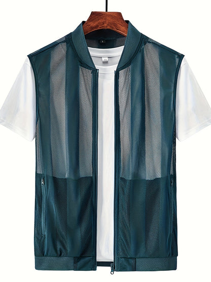 Herren Weste mit Reißverschluss und sportlichem Design – Ideal für Freizeit und Outdoor