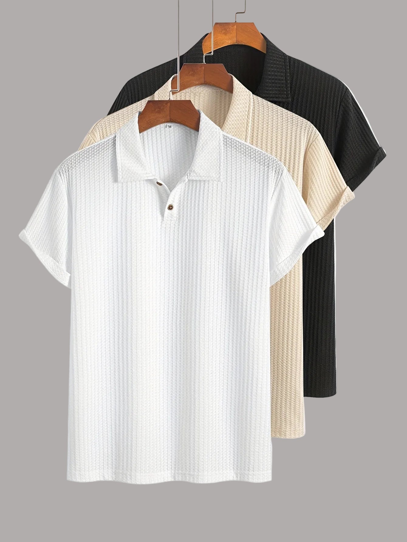 Herren Poloshirt 3er-Pack – Kurzarm, Strukturierter Look, Modern & Vielseitig für Alltag und Freizeit