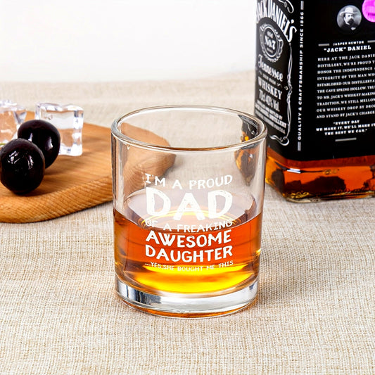 Vaterstag Whiskyglas mit Humor für Männer – Geschenk für stolze Väter und ihre Töchter, Whiskyglas mit lustigem Spruch