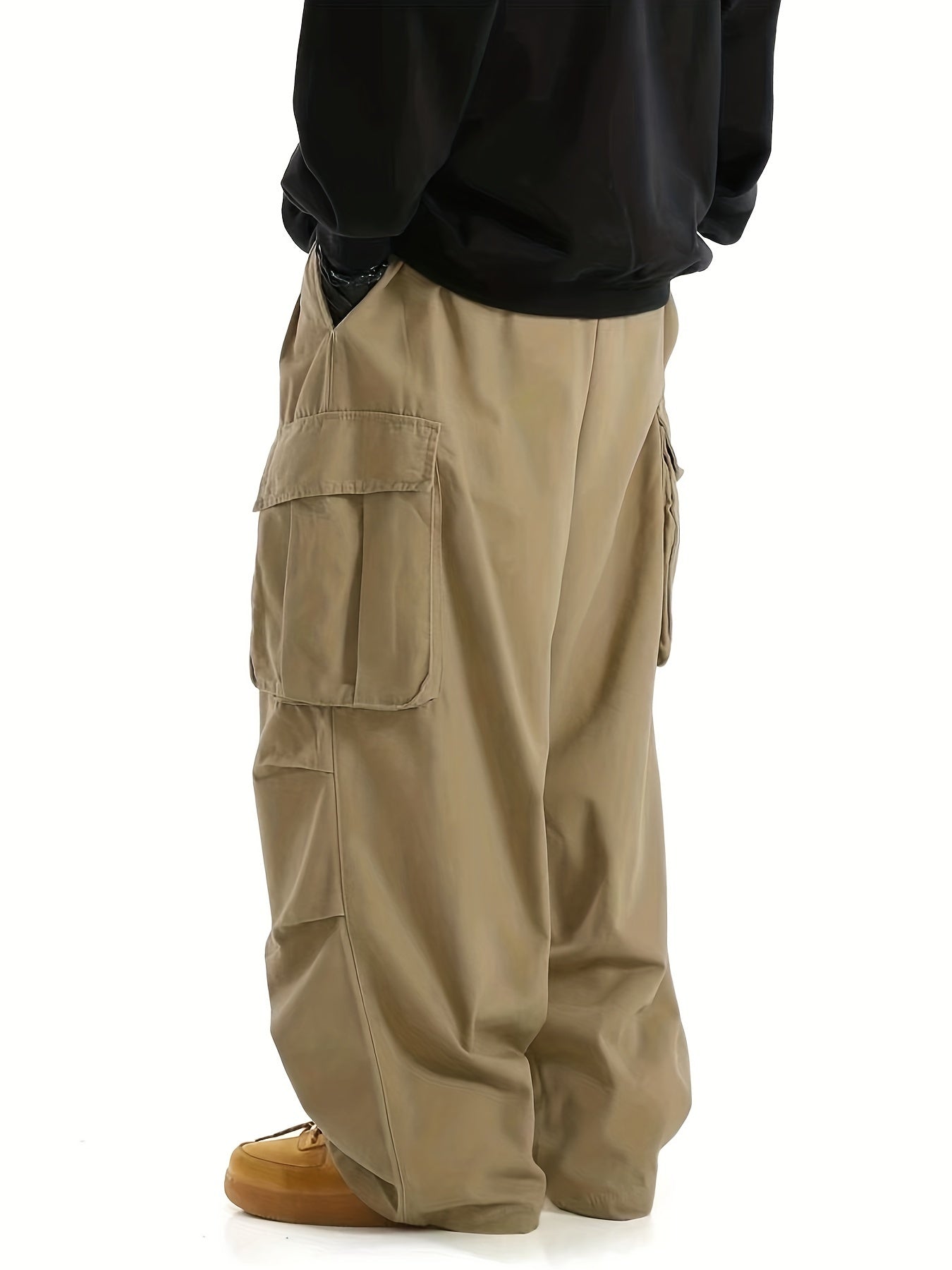 Herren Baggy Cargo Hosen Streetwear mit weitem Bein und großen Taschen