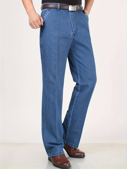 Herren Gerade Jeanshose mit Business-Casual Stil – Bequeme Freizeithose für Alltag und Büro
