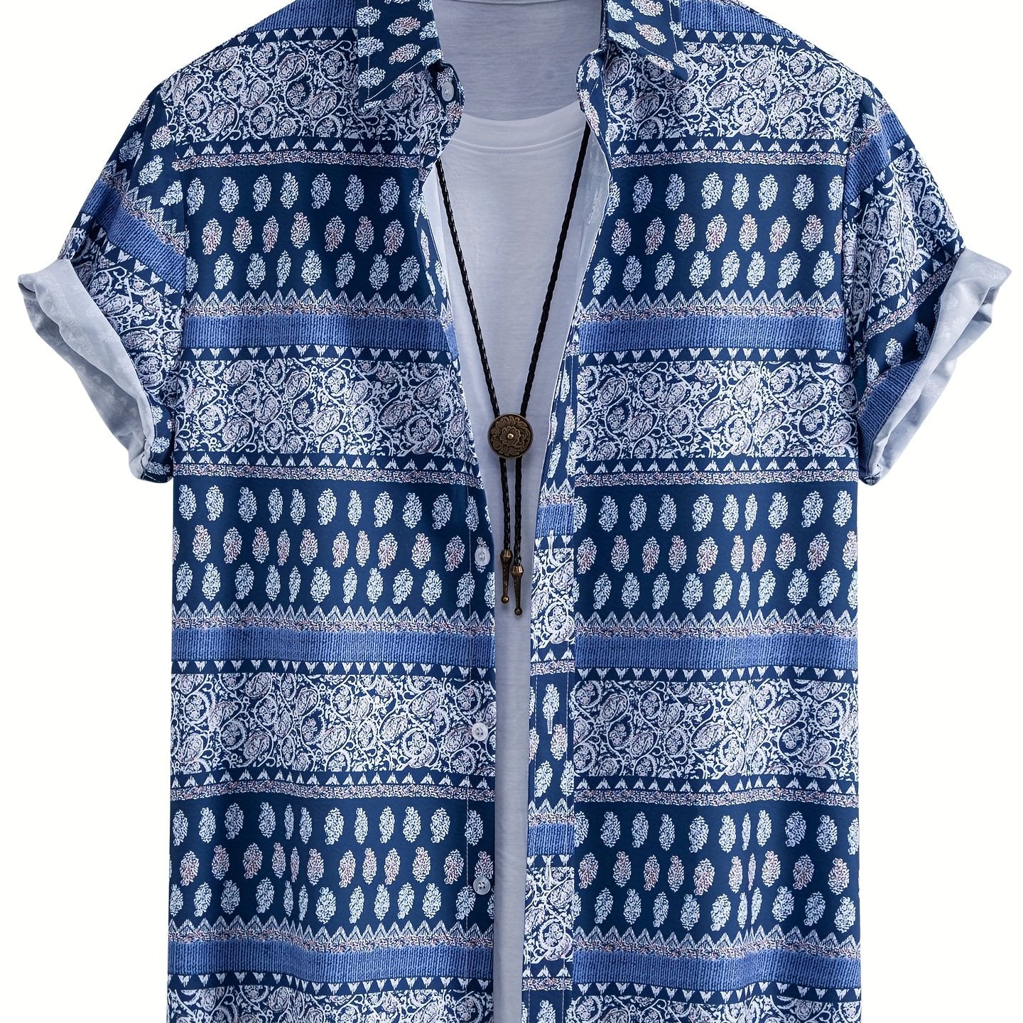Herren Kurzarm Resorthemd mit Muschel-Print – Stilvolles Freizeithemd für Strand und Urlaub