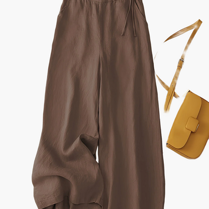 Damen Weite Freizeithose mit Kordelzug – Eleganter Sommer-Look für Alltag und Büro