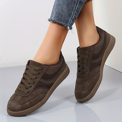 Damen Vintage Sneaker für Alltag und Freizeit – Bequeme Low-Top Schnürschuhe