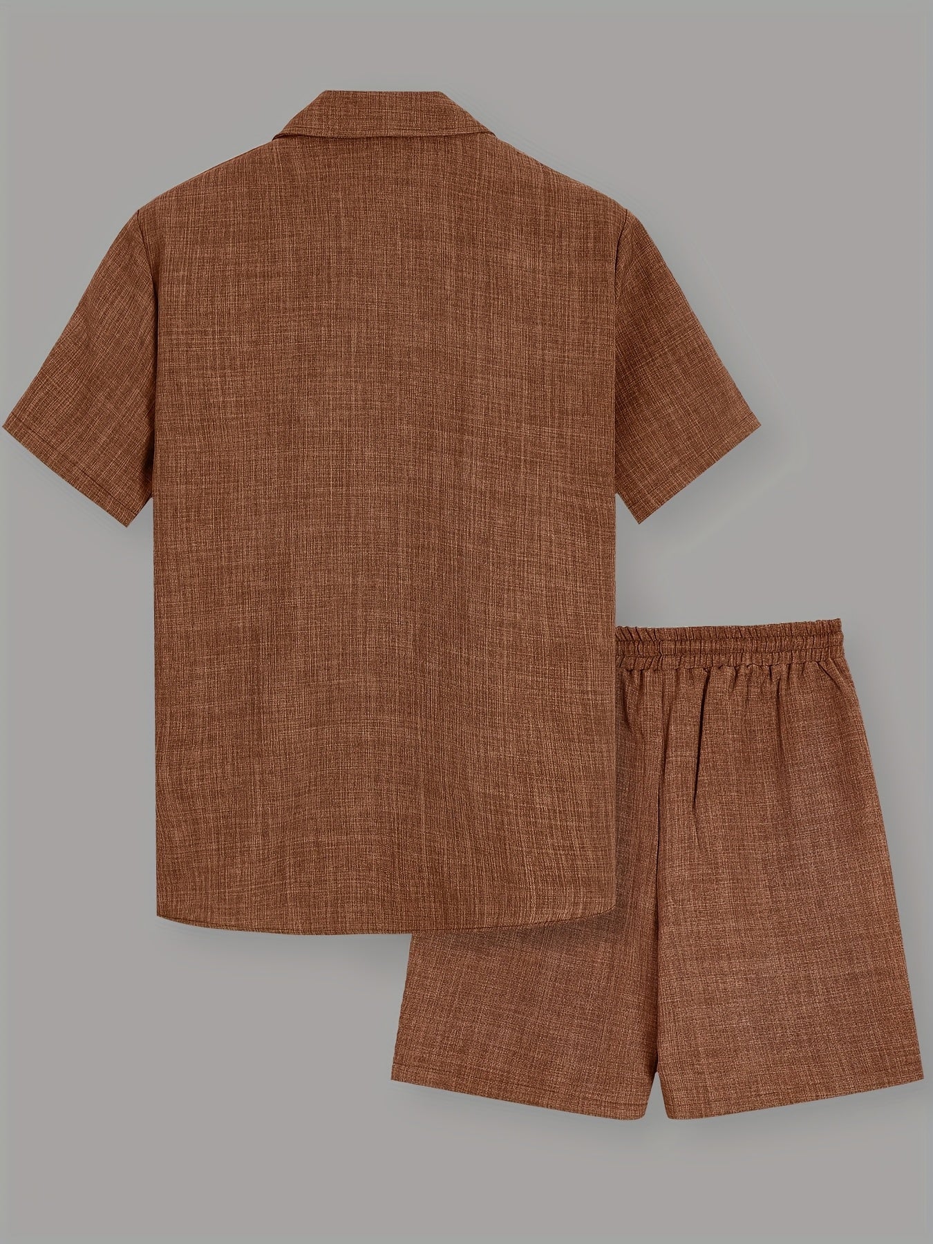 Herren Freizeit Zweiteiler Set – Kurzarm Hemd und Shorts für Sommer, Lässiger Look