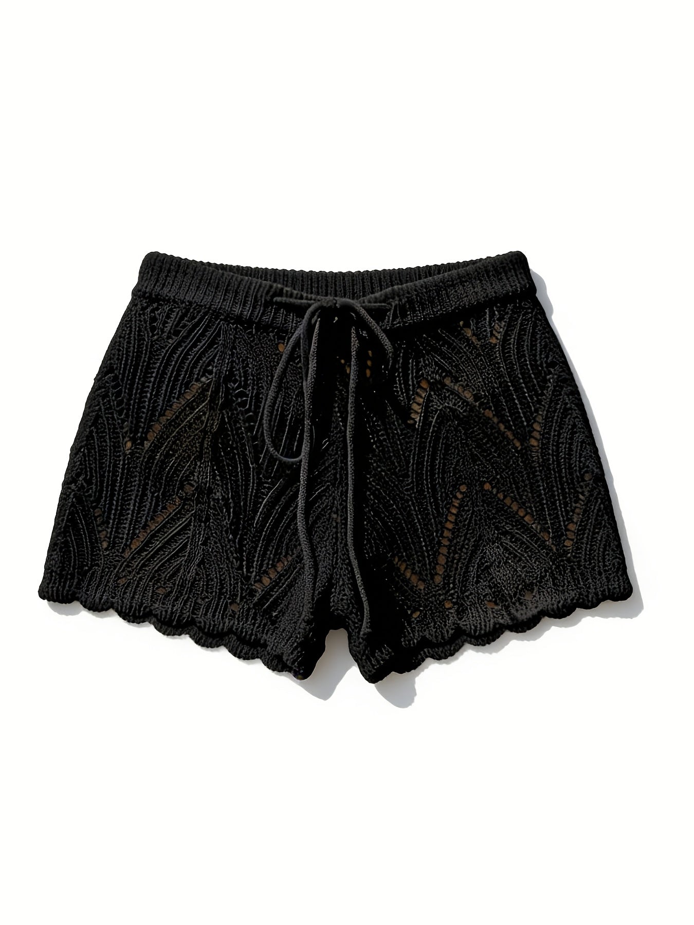 Damen Häkelshorts Strandmode mit Tunnelzug – Boho Style Badeshorts für Urlaub & Freizeit