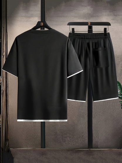 Herren Sommer Freizeitset – Sportlicher Kurzarm-Anzug mit Shorts für Alltag & Freizeit