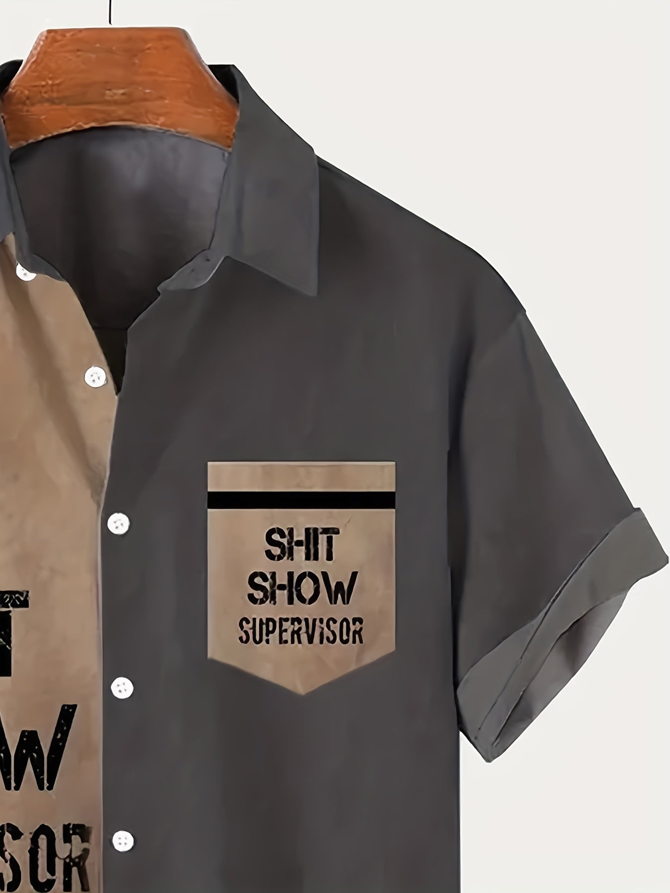 Herren Vintage Kurzarm Hemd – Lustiges Shit Show Supervisor Statement, Lockerer Sommerstil