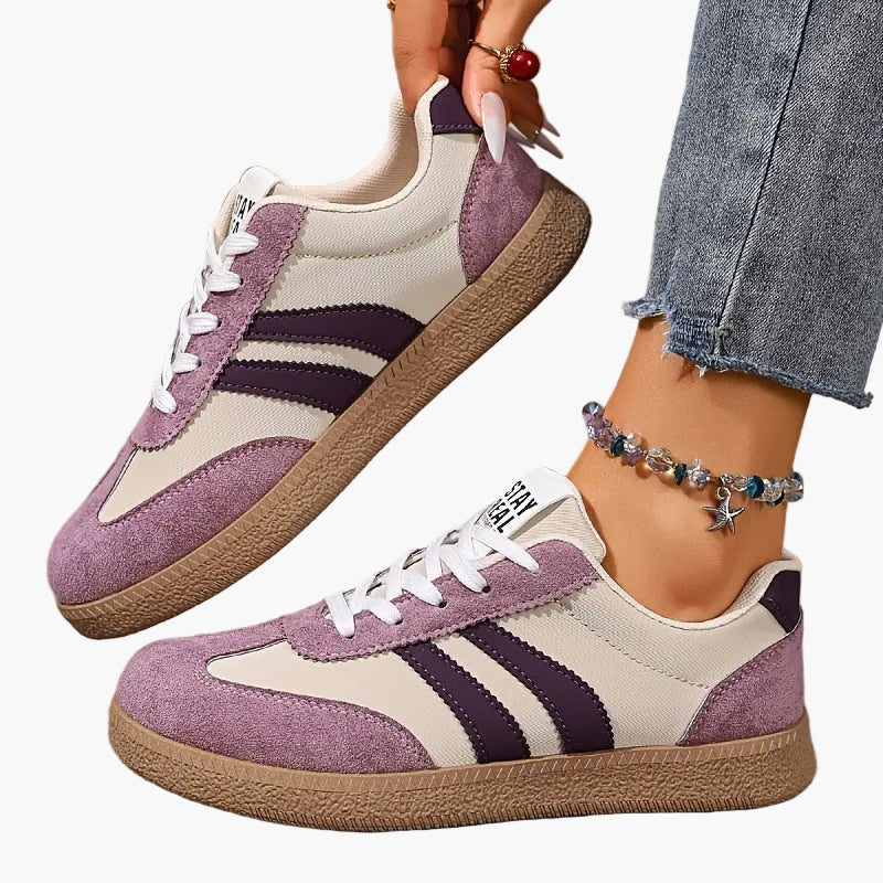 Damen Retro Sneaker mit Streifen – Lässige Streetstyle Turnschuhe für Alltag & Freizeit