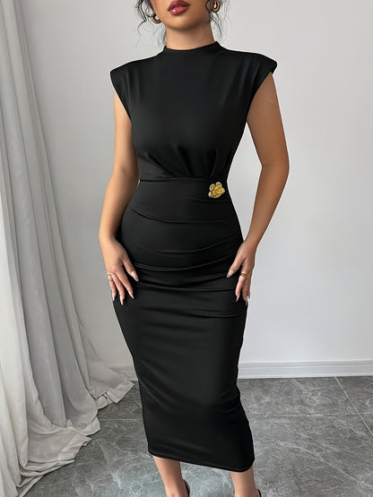 Elegantes Damen Bodycon Kleid mit Mandarin-Kragen für besondere Anlässe