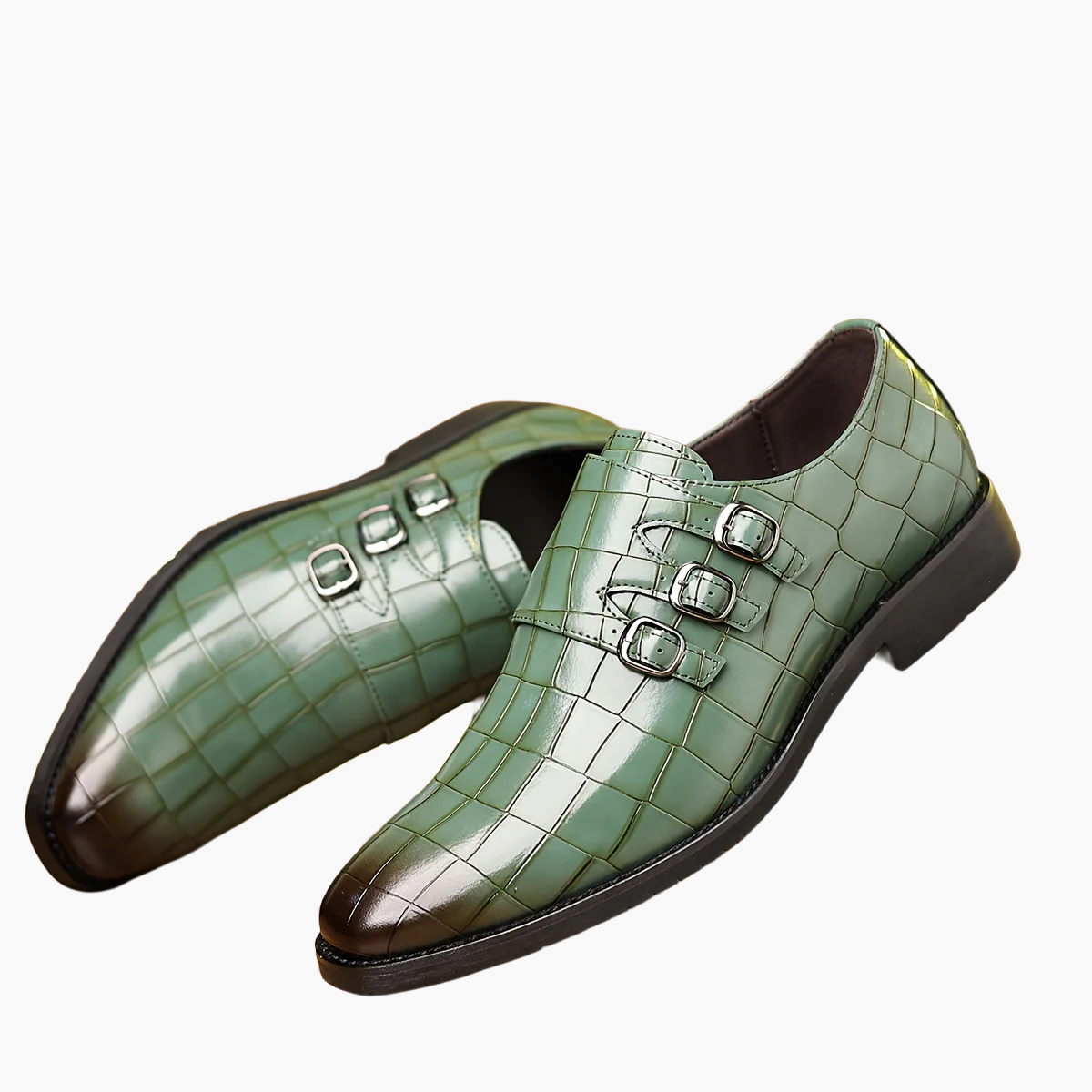 Herren Business-Slipper Vintage mit Dreifach-Schnalle – Elegante Schuhe für Büro & festliche Anlässe