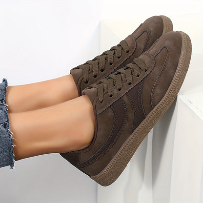 Damen Vintage Sneaker für Alltag und Freizeit – Bequeme Low-Top Schnürschuhe