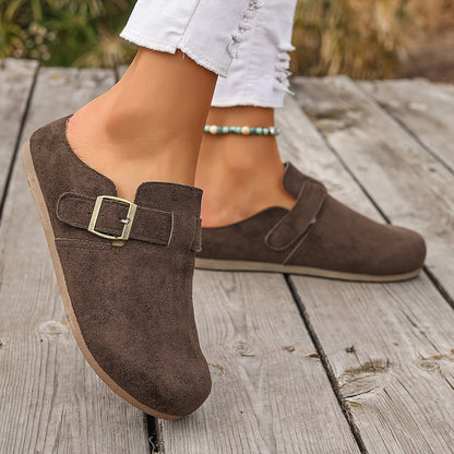 Damen Clogs Slipper mit Schnalle – Bequeme Casual Hausschuhe für Alltag und Freizeit