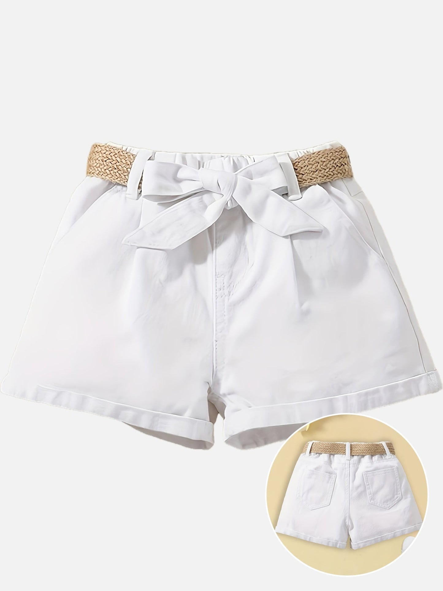 Damen High Waist Paperbag Shorts mit Gürtel und Schleife – Eleganter Sommer-Look