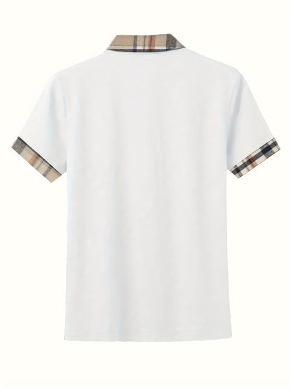 Damen Poloshirt mit Reißverschluss-Kragen und Karodetails – Modisches Freizeitshirt für Alltag und Ausgehen