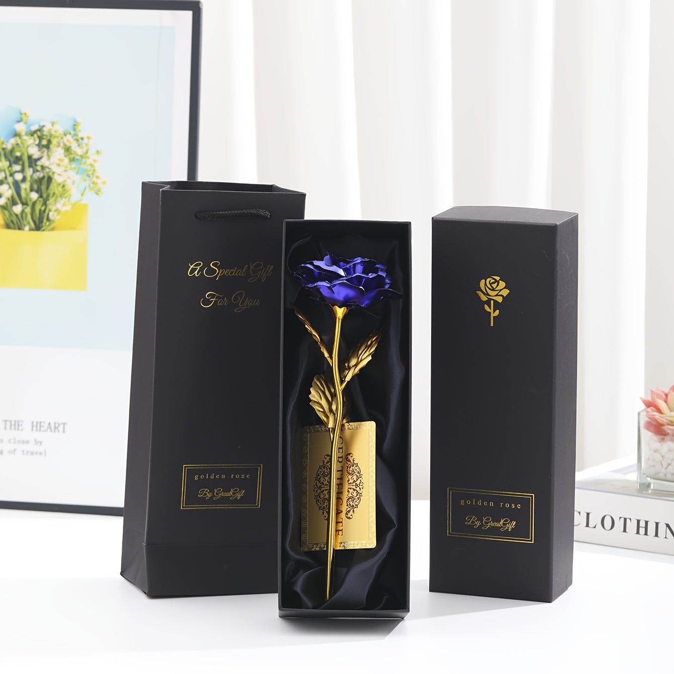Edle Geschenkrose im Geschenkkarton – Dekorative Blume für Muttertag, Damen, Geschenkidee, Wohnaccessoire