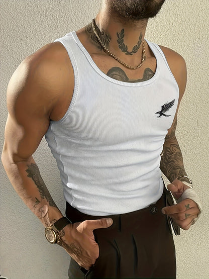Herren Tanktop 3er-Pack mit sportlichem Schnitt und Adler-Print – Ideal für Training und Freizeit