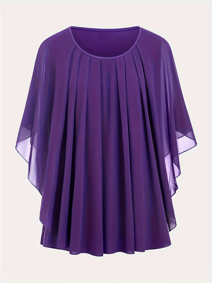 Damen Elegante Oversize Chiffon Bluse für festliche Anlässe und Alltag