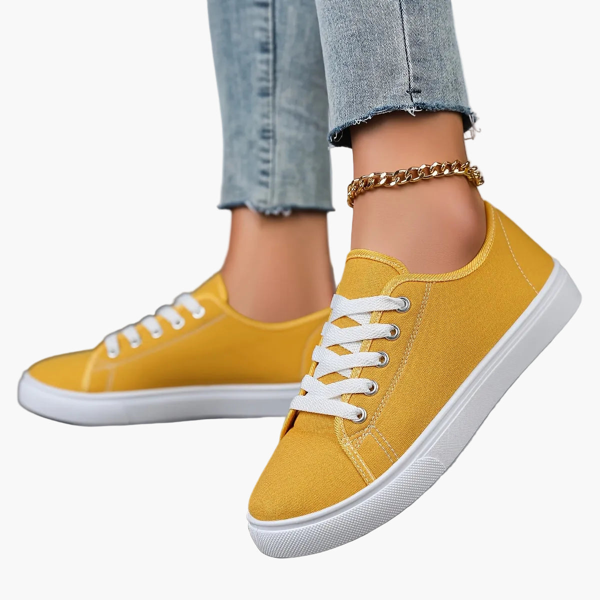 Damen Freizeit-Sneaker mit Schnürung – Bequeme Alltags-Schuhe im modernen Stil