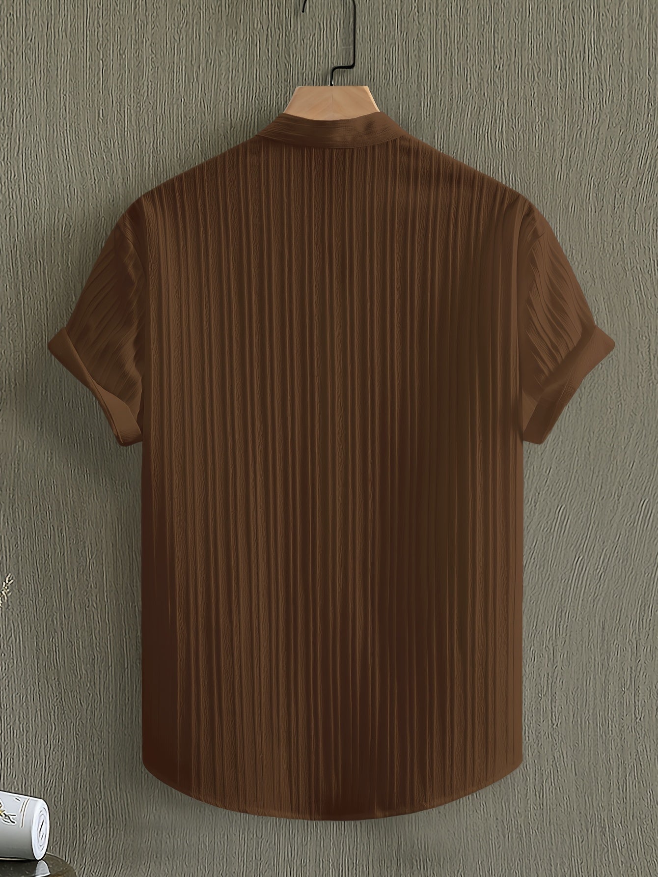 Herren Kurzarm Stehkragen Freizeithemd für Sommer – Modernes, Luftiges Design
