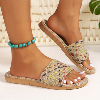 Damen Komfort-Slipper Sandalen für den Sommer – Bequeme Freizeitschuhe mit offenem Zehenbereich