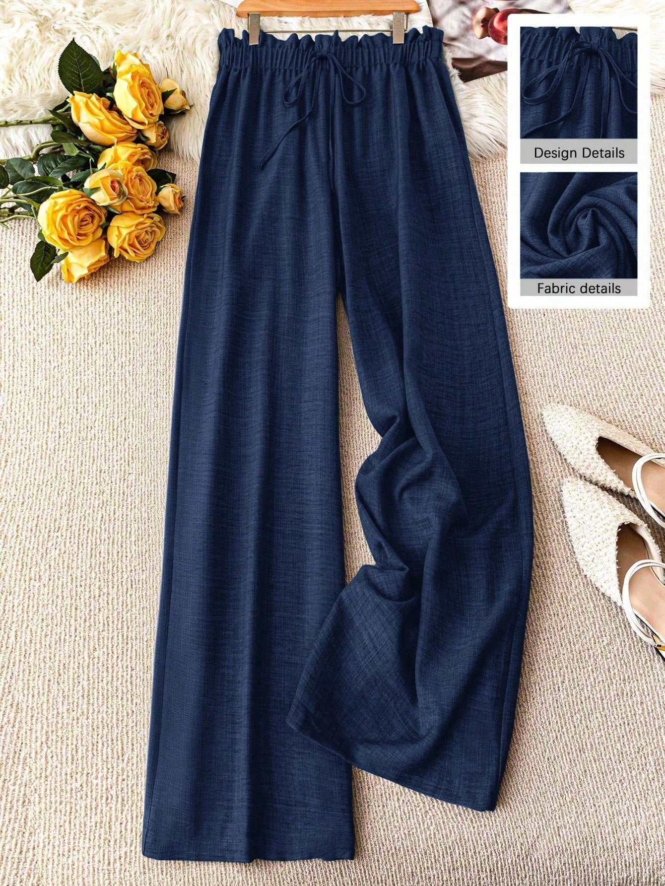 Damen Weite Freizeithose mit Kordelzug – Lässiger Look für Alltag & Urlaub