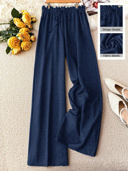 Damen Weite Freizeithose mit Kordelzug – Lässiger Look für Alltag & Urlaub