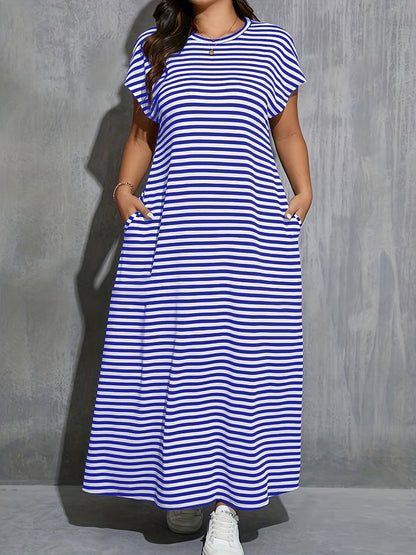Damen Maxikleid mit Streifen – Lässiger Alltagsstil für Frühling und Sommer