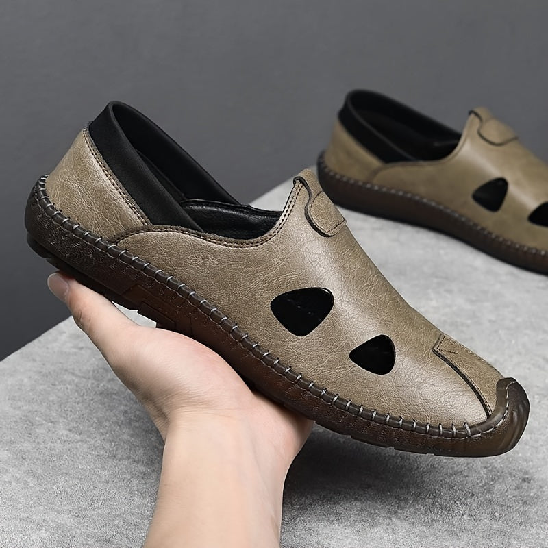 Herren Freizeitschuhe Sommer Slip-On mit Cut-Outs – Bequeme Alltagsschuhe für Herren